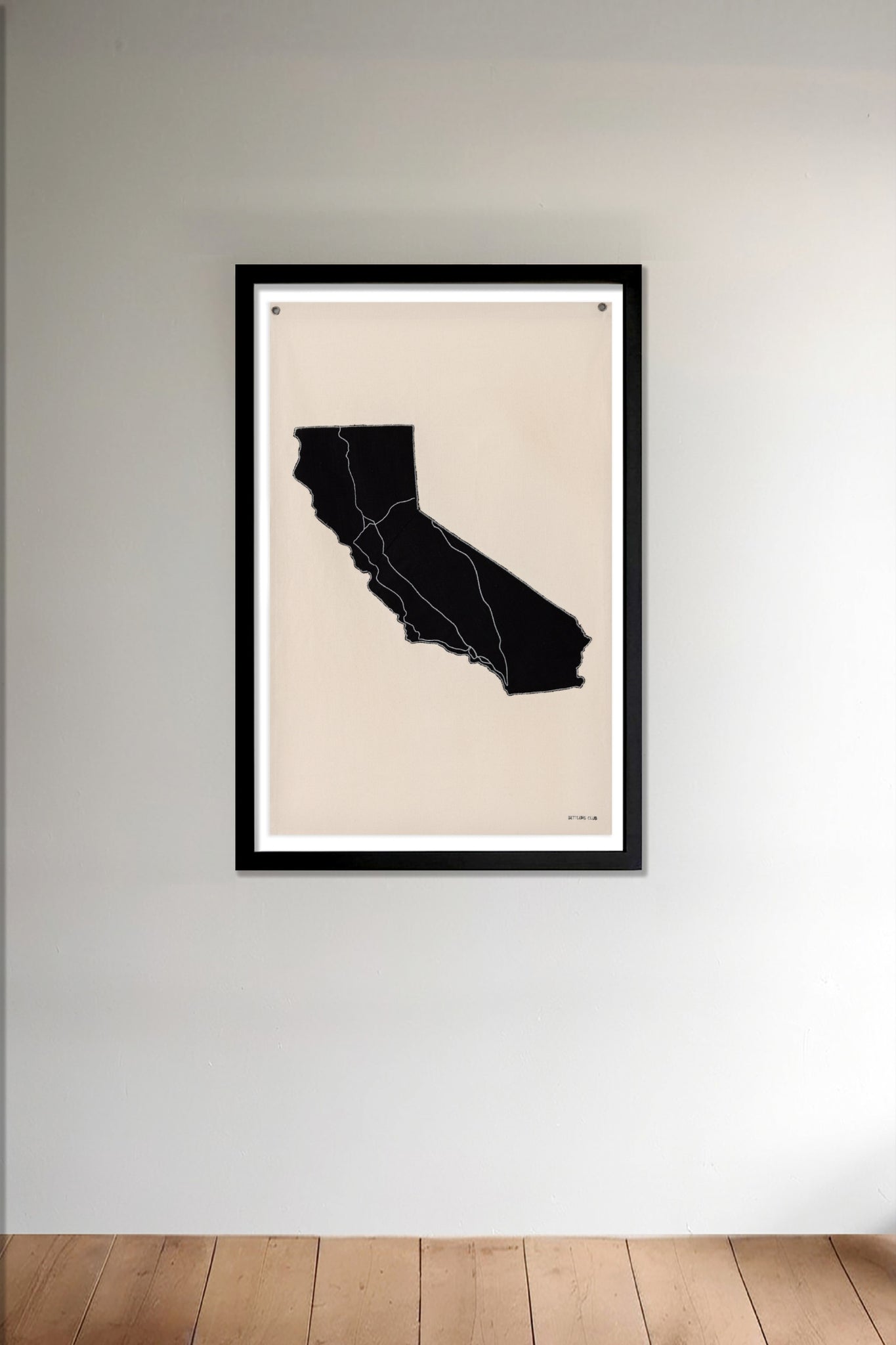 DEC-FLA-CA2-BLK| Framed black California flag wall decor