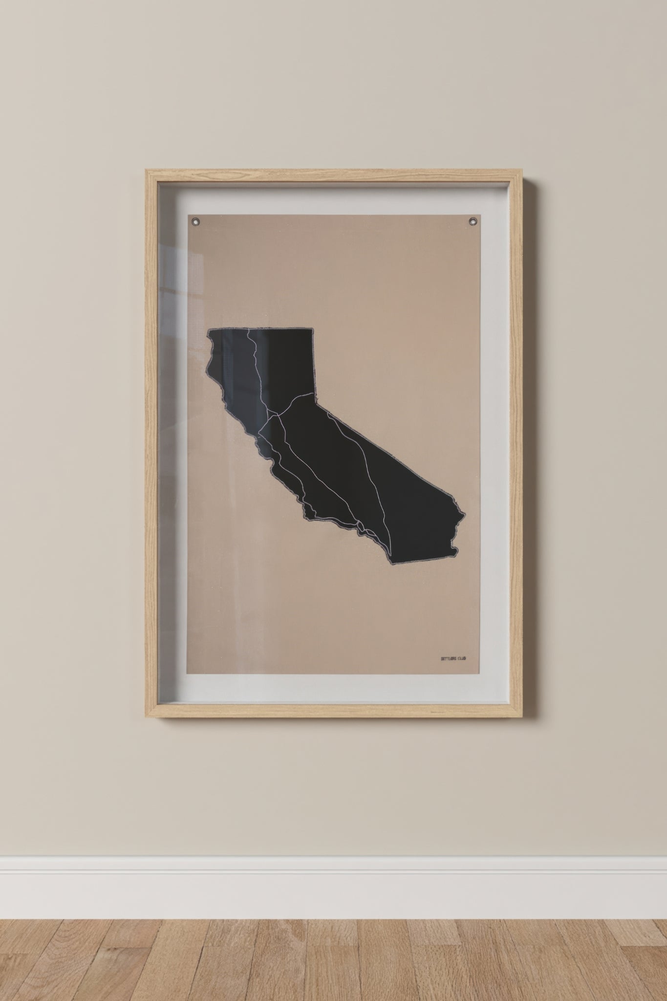DEC-FLA-CA2-WD| Framed black California flag wall decor