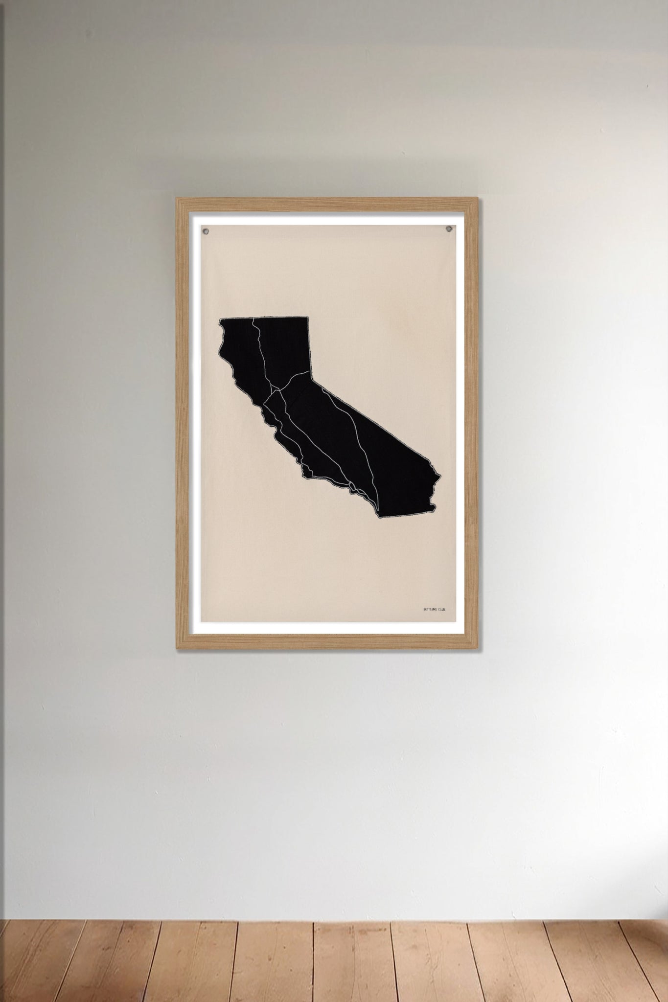 DEC-FLA-CA2-WD| Framed black California flag wall decor