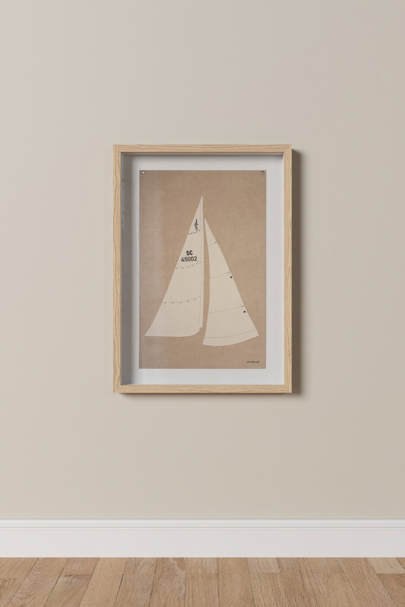 DEC-FLA-SAIL3-WD| Framed white Sailboat flag wall decor